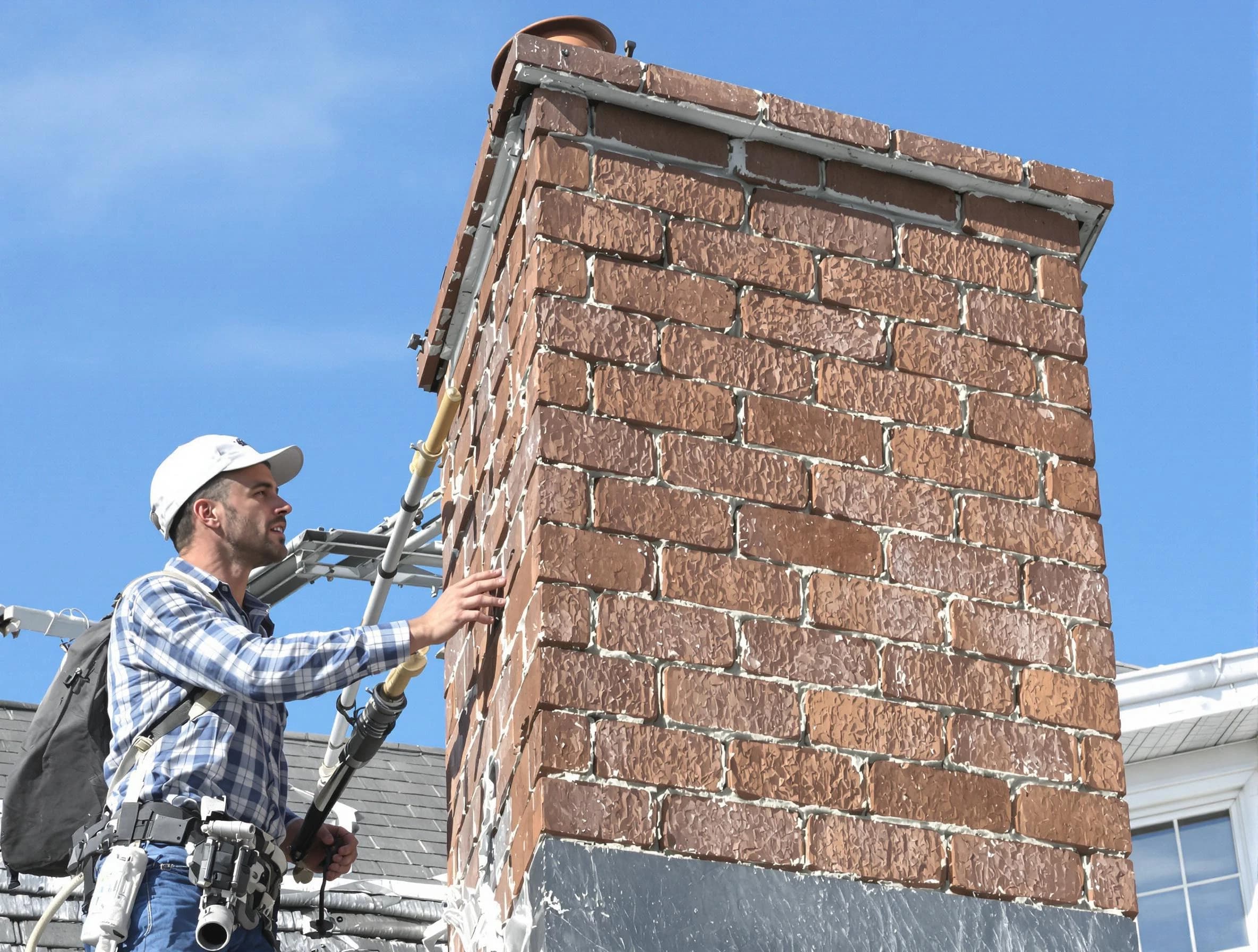 Brickwork for a chimney rebuild by Paramus Chimney Sweep in Paramus, NJ