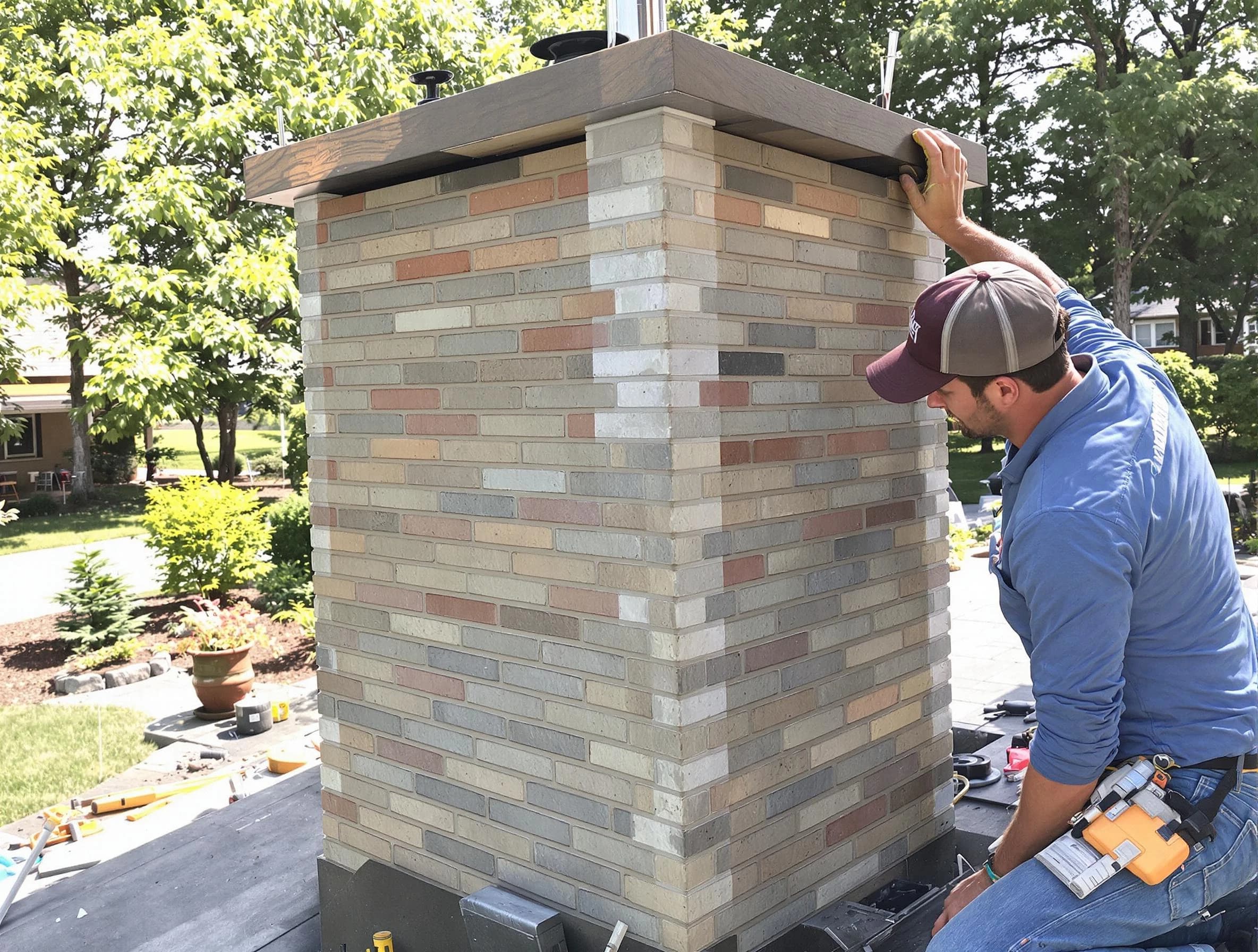 Paramus Chimney Sweep completing a modern chimney remodel in Paramus, NJ