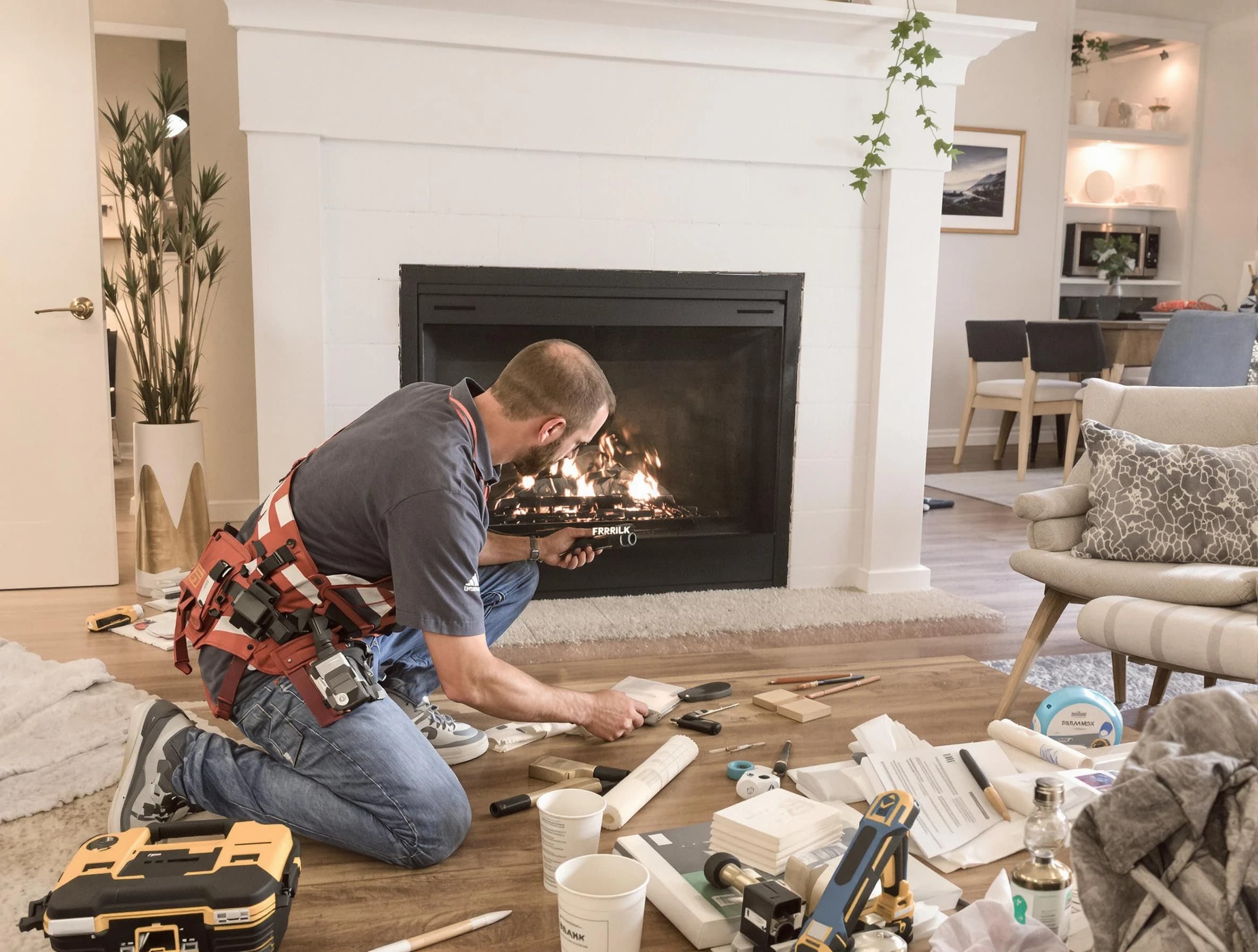 Paramus Chimney Sweep performing fireplace repair in Paramus, NJ