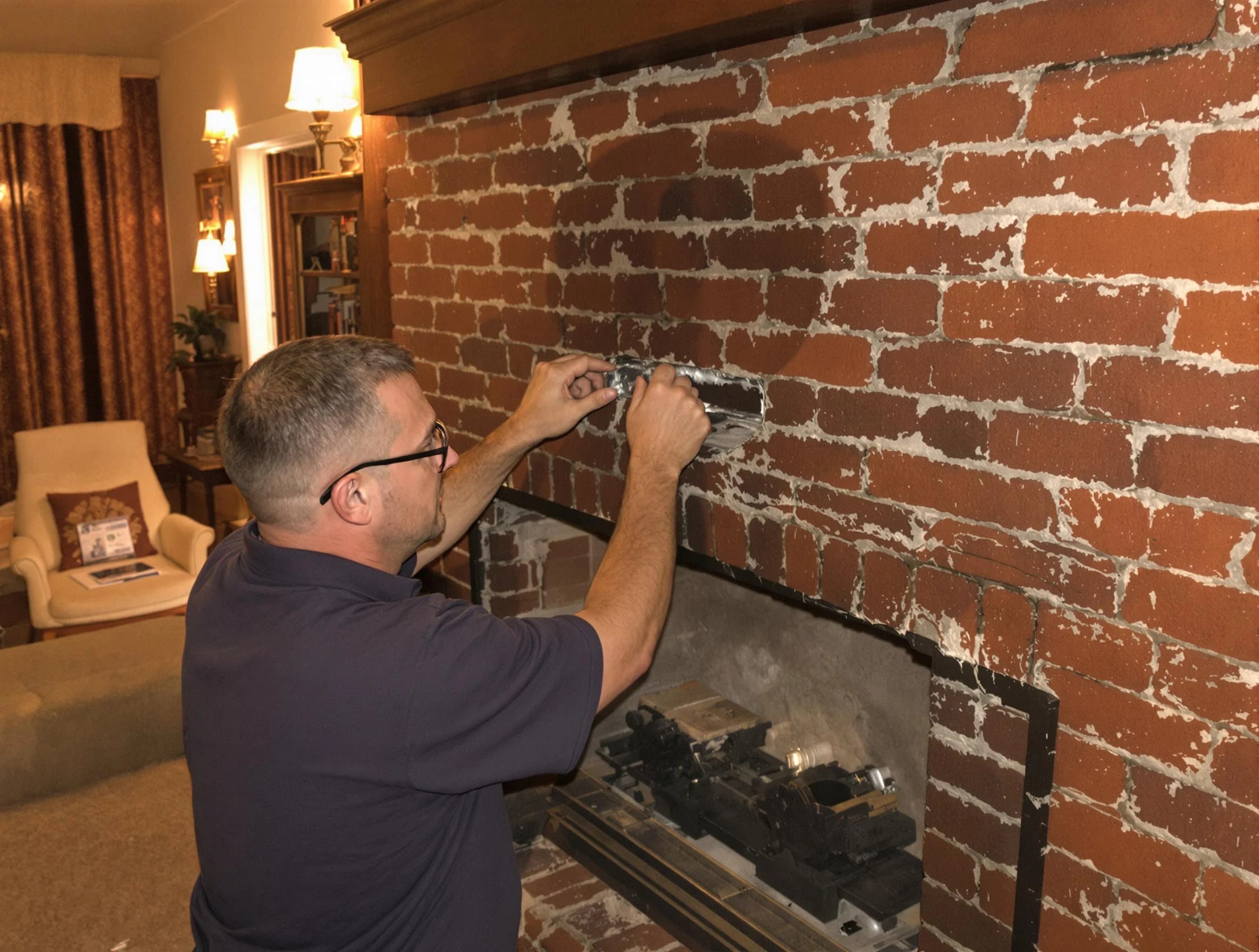 Paramus Chimney Sweep expert fixing a fireplace in Paramus, NJ