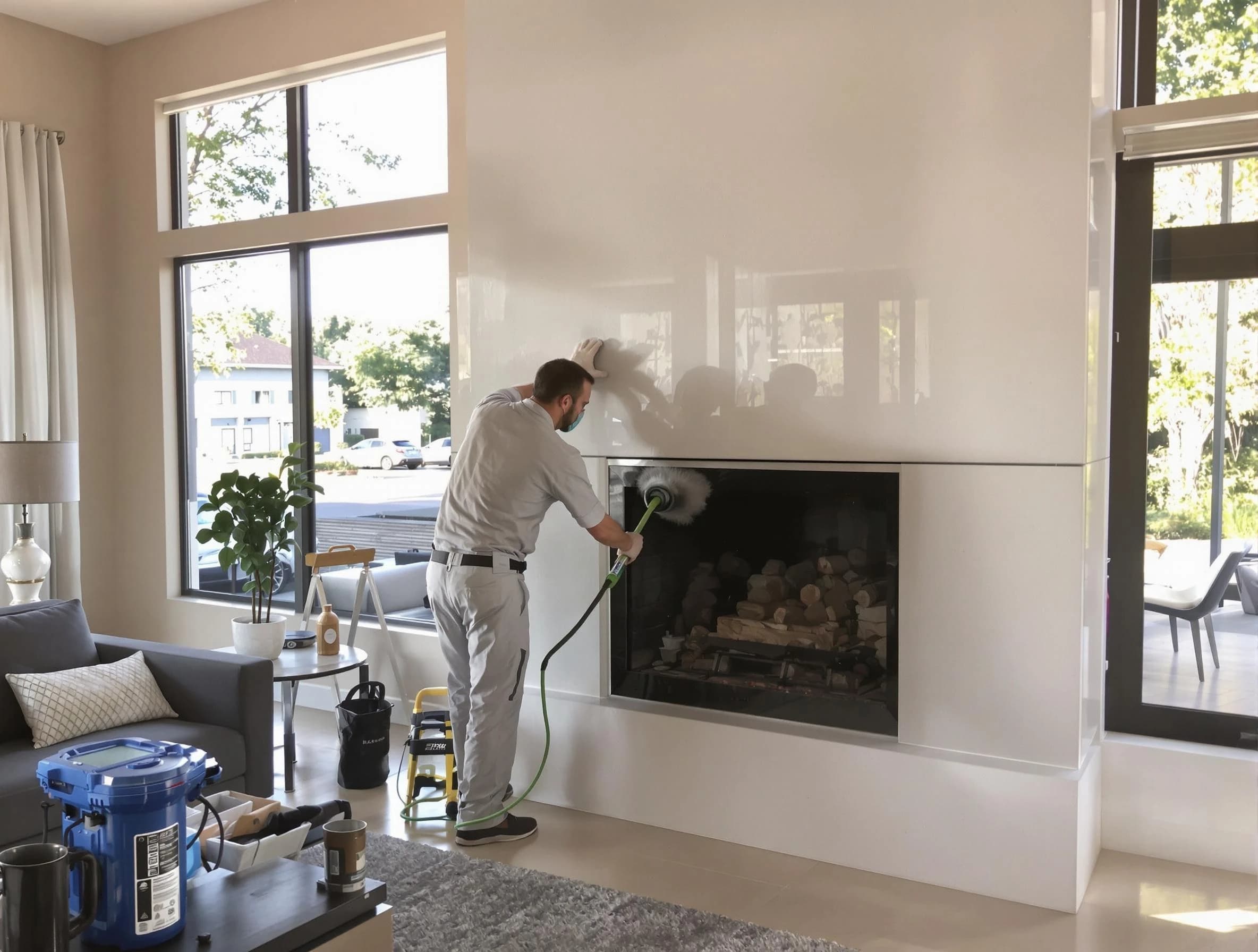 Paramus Chimney Sweep performing thorough soot removal in Paramus, NJ