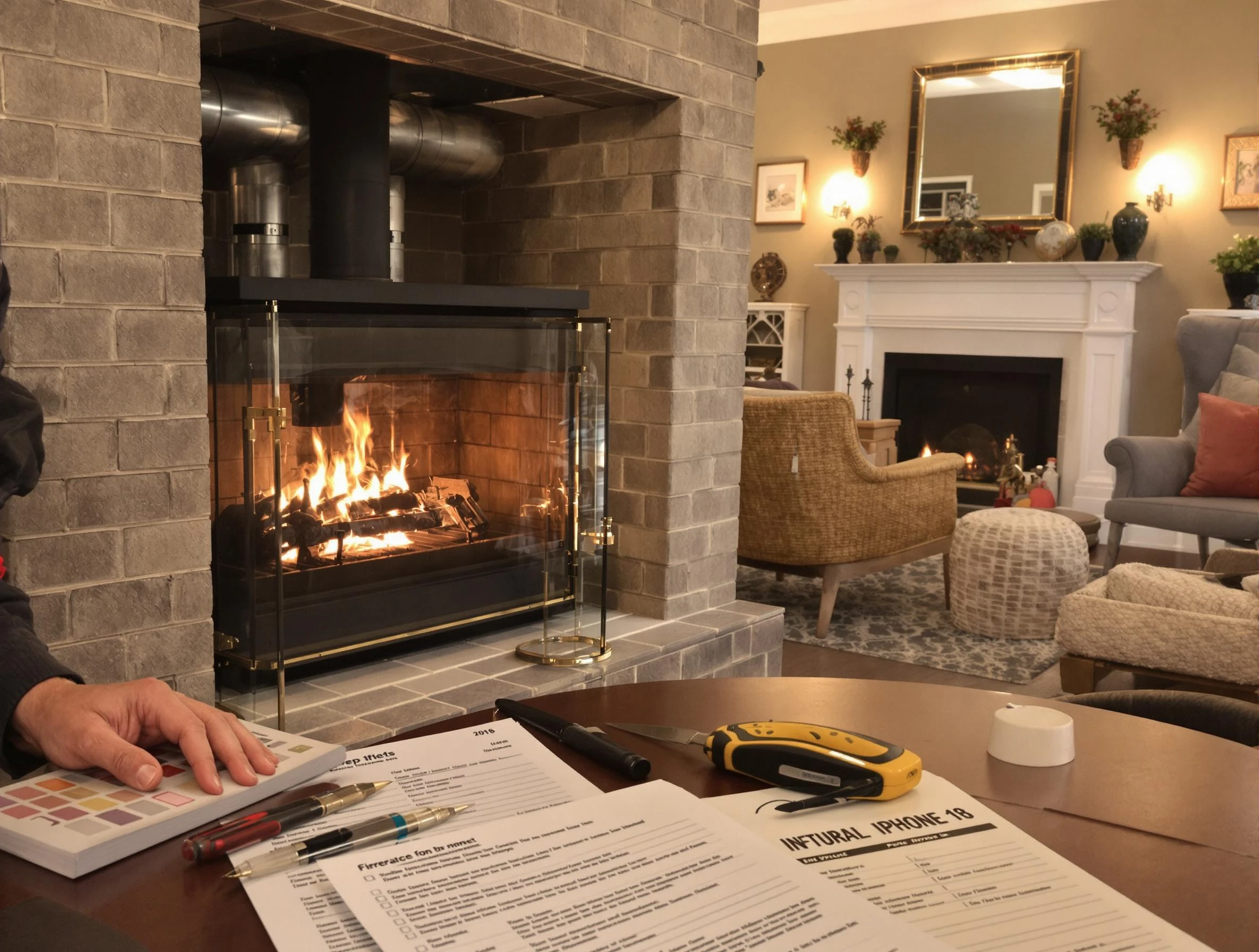Paramus Chimney Sweep verifying fireplace safety measures in Paramus, NJ